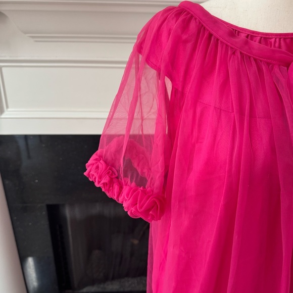 Vintage Hot Pink Nightgown & Bernette Sheer Robe Peignoir Set – Medium - Picture 2 of 16